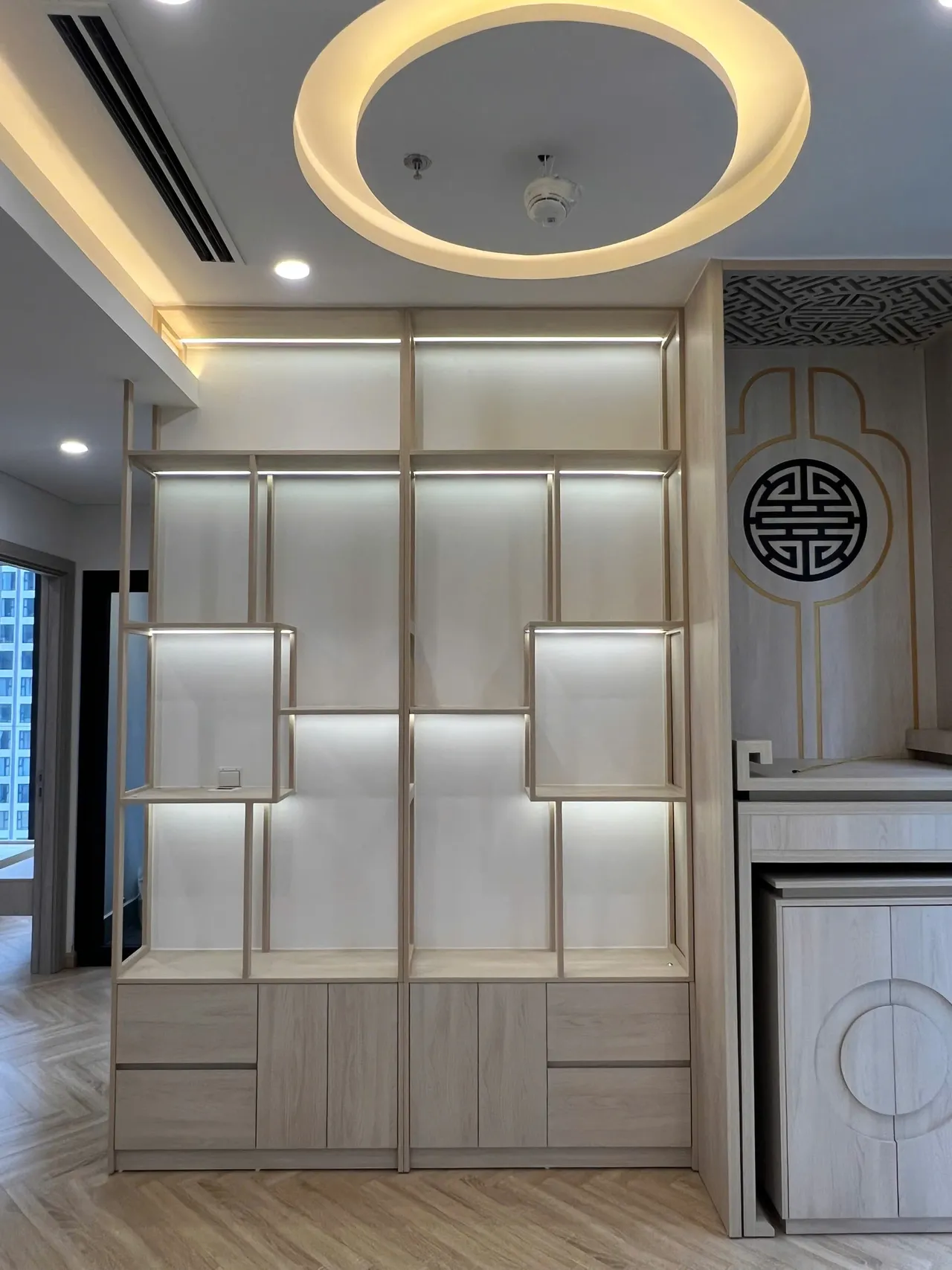 Mẫu nội thất Hiện đại — Masterise — phòng khách, hoàn thiện thực tế