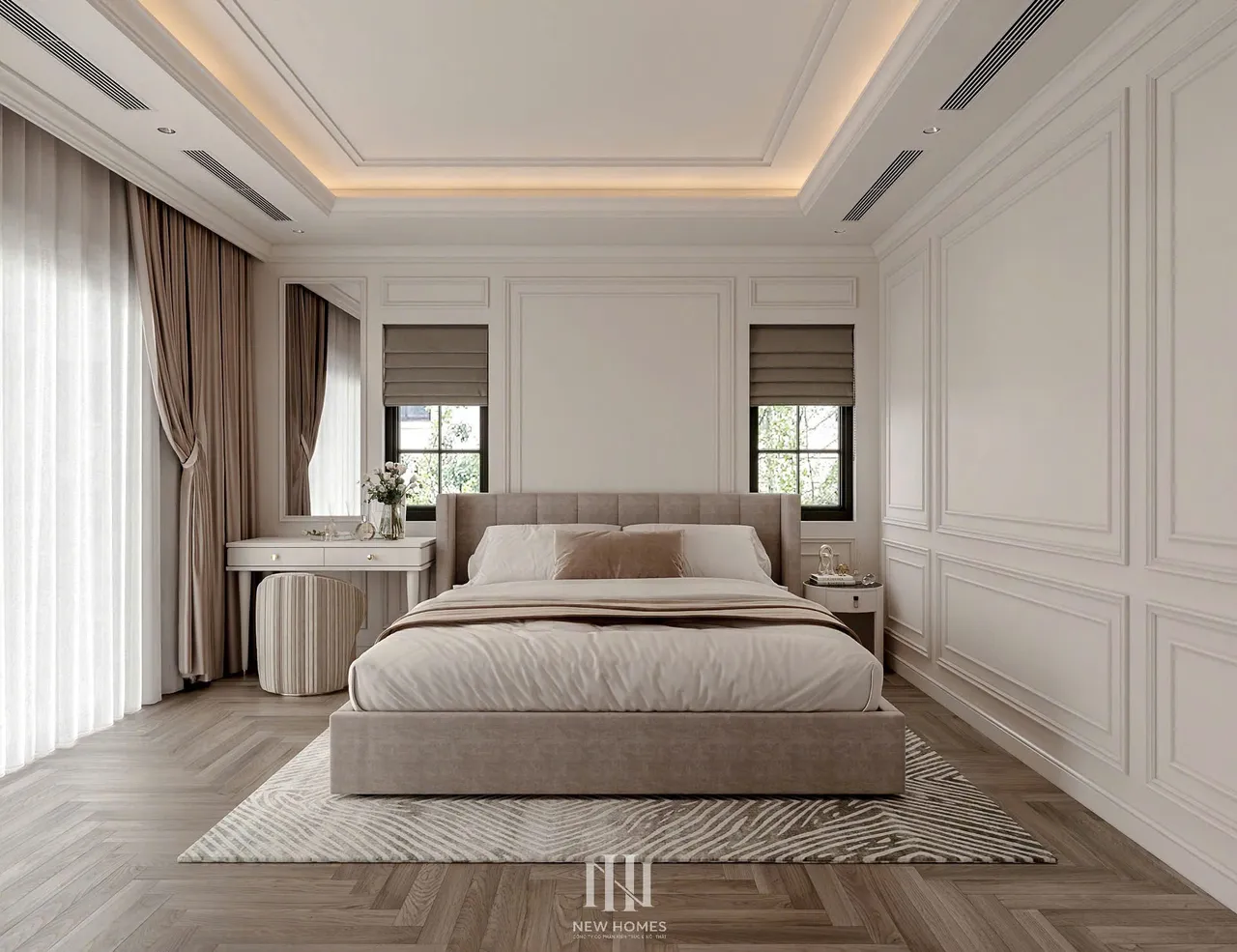 Mẫu nội thất Tân cổ điển — Nhà mặt đất — phòng ngủ 4, thiết kế 3d
