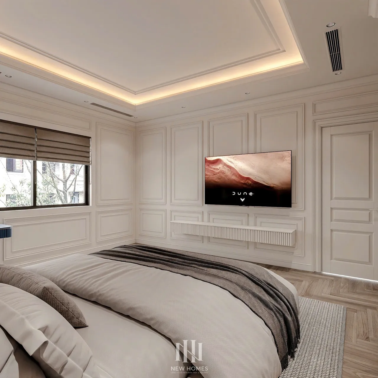 Mẫu nội thất Tân cổ điển — Nhà mặt đất — phòng ngủ 2, thiết kế 3d
