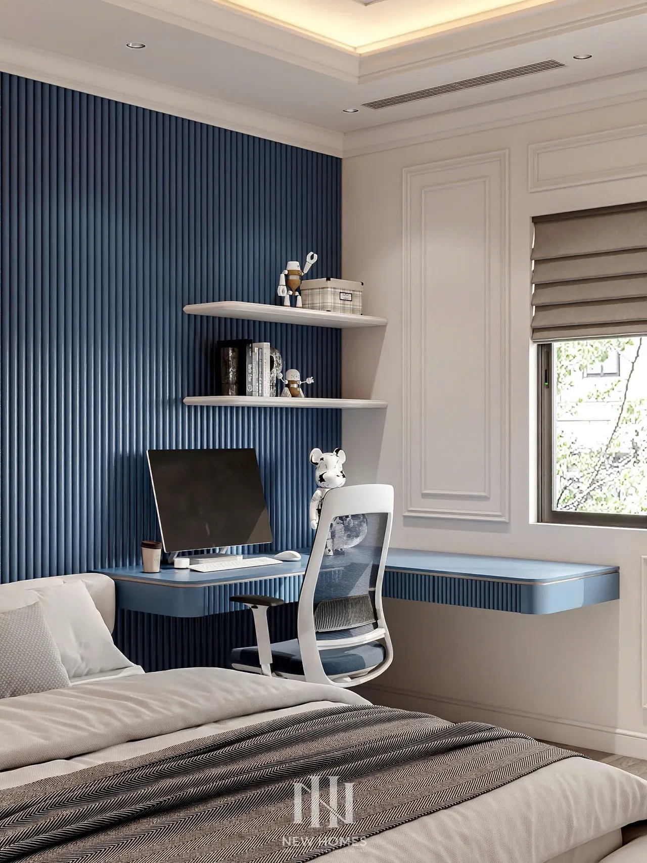 Mẫu nội thất Tân cổ điển — Nhà mặt đất — phòng ngủ 2, thiết kế 3d