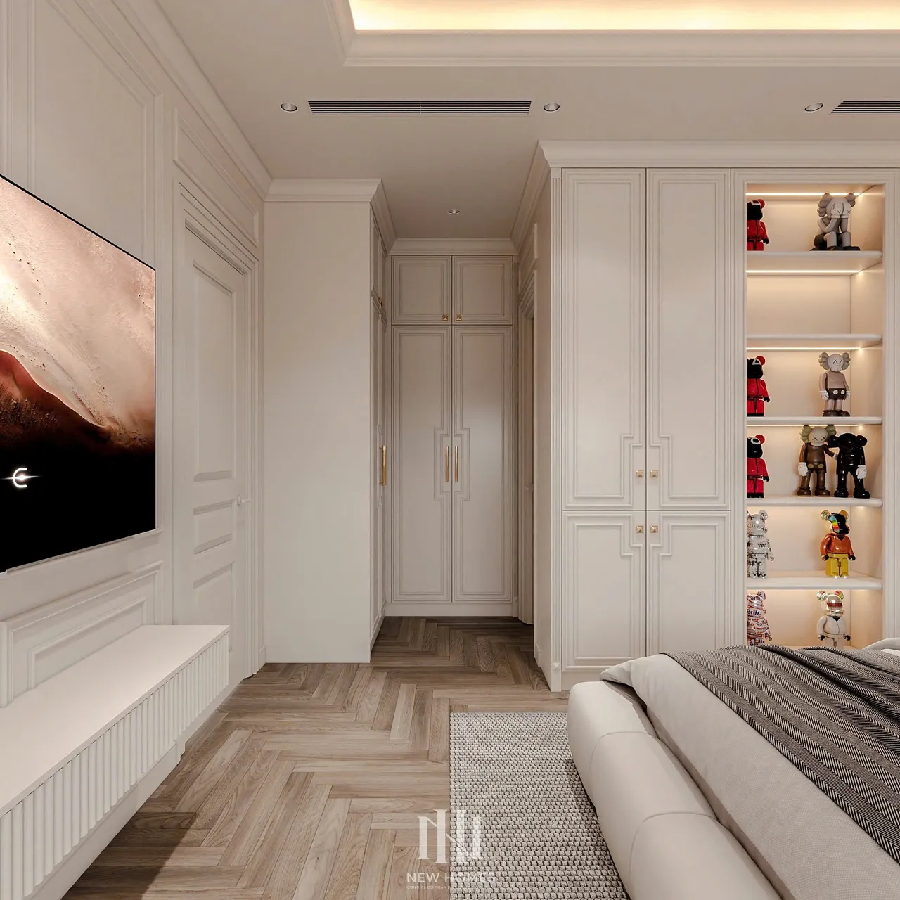 Mẫu nội thất Tân cổ điển — Nhà mặt đất — phòng ngủ 2, thiết kế 3d