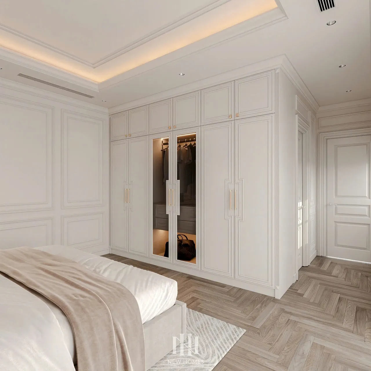 Mẫu nội thất Tân cổ điển — Nhà mặt đất — phòng ngủ 4, thiết kế 3d