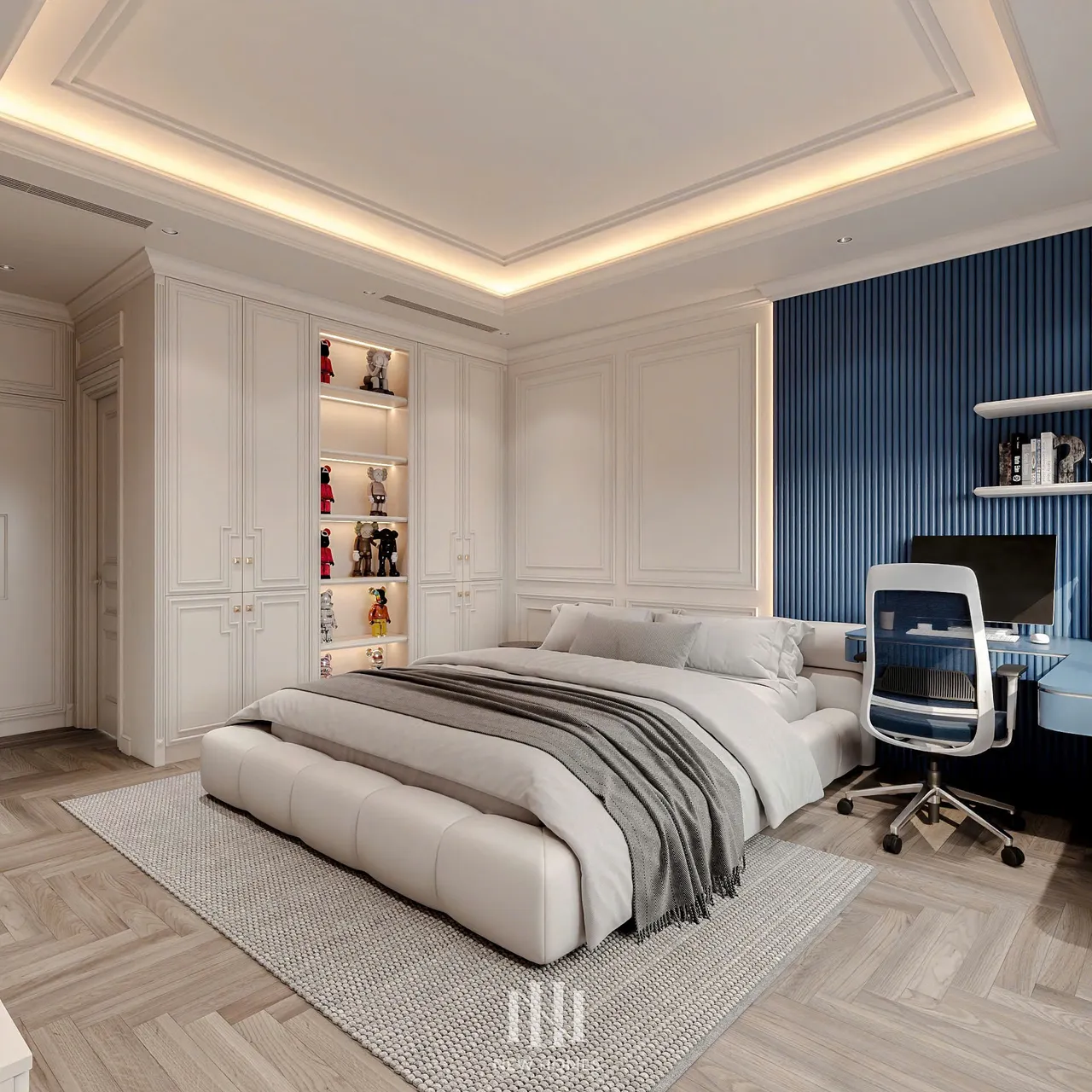 Mẫu nội thất Tân cổ điển — Nhà mặt đất — phòng ngủ 2, thiết kế 3d
