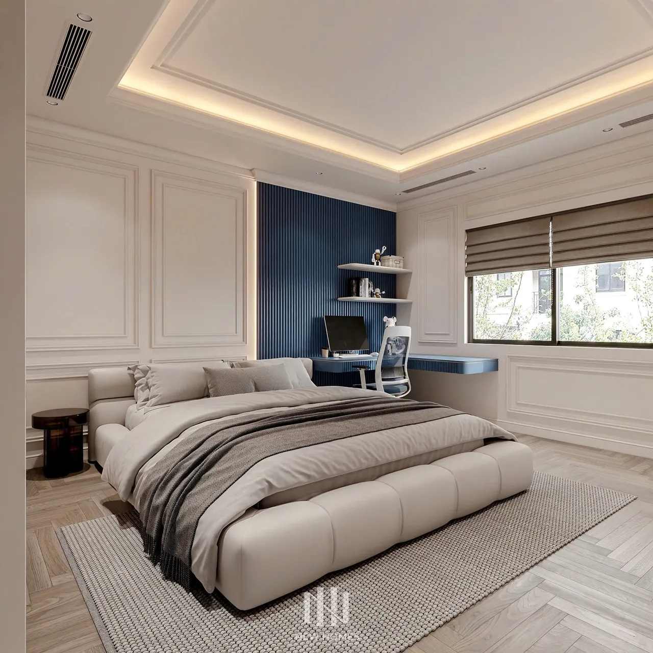 Mẫu nội thất Tân cổ điển — Nhà mặt đất — phòng ngủ 2, thiết kế 3d