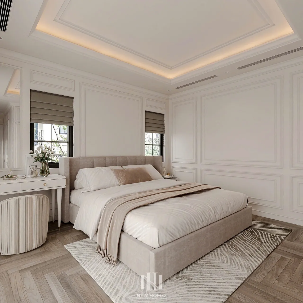 Mẫu nội thất Tân cổ điển — Nhà mặt đất — phòng ngủ 4, thiết kế 3d