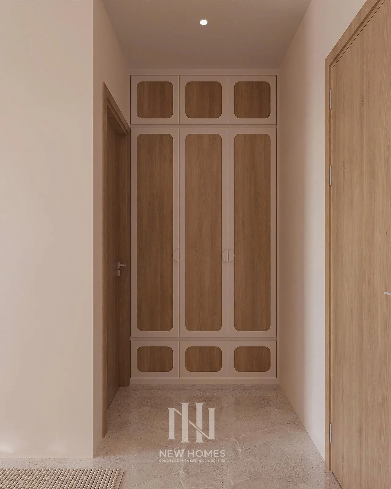 Mẫu nội thất Hiện đại — Nhà mặt đất Hải Dương — phòng ngủ master, thiết kế 3d