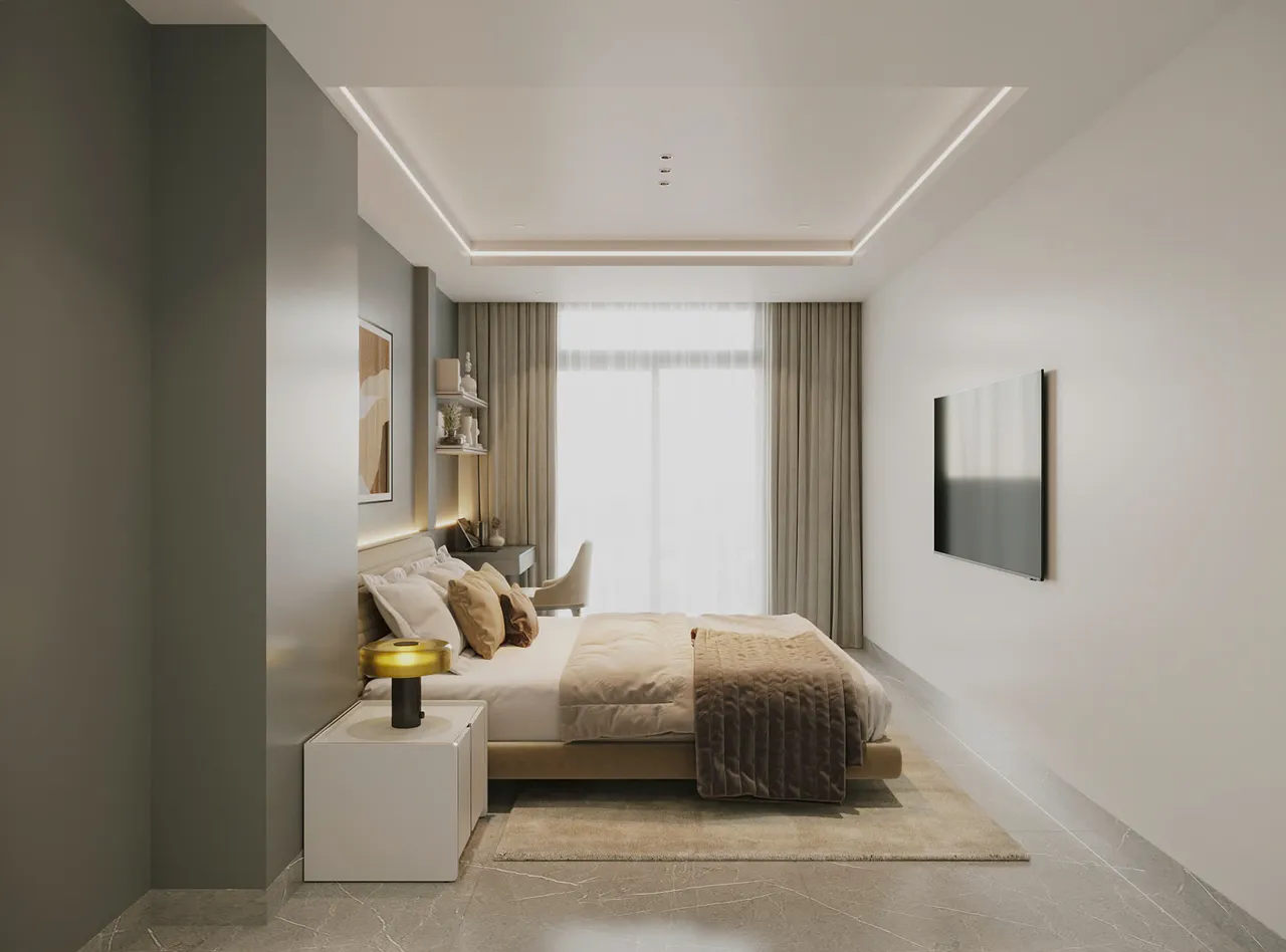 Mẫu nội thất Hiện đại — Nhà mặt đất Tam Trinh — phòng ngủ 4, thiết kế 3d