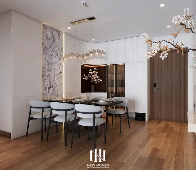 Bếp – phòng ăn — Căn 3PN Hiện đại — The Zurich ZR2 Vinhomes Ocean Park