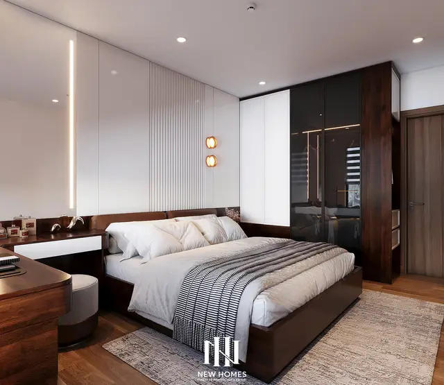 Phòng ngủ master — Căn 3PN Hiện đại — The Zurich ZR2 Vinhomes Ocean Park